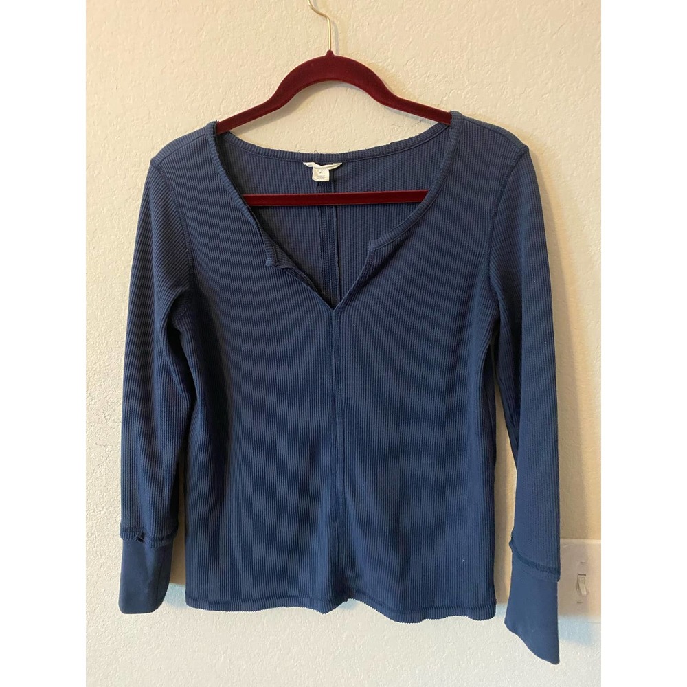 Caslon Navy Henley Style Top XS